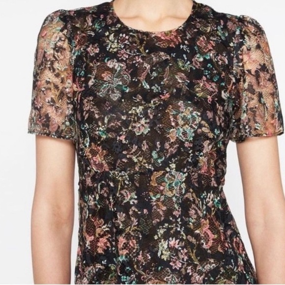 Zara • Midi Dress • Lace • Floral • Medium - Picture 3 of 13